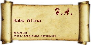Haba Alina névjegykártya